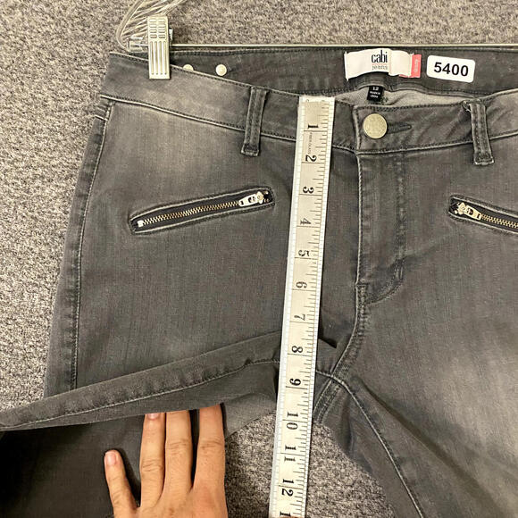 Cabi Women’s Size 12 Gray Skinny Zip Pocket Stretch Denim Jeans - Picture 11 of 11